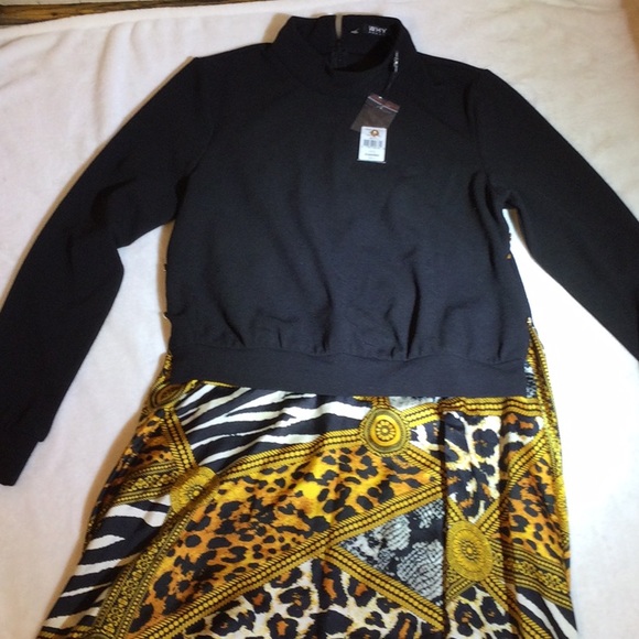 Why Dress Bohemian Leopard, Zebra Print Long sleeve Dress w/ black, white - Picture 10 of 11